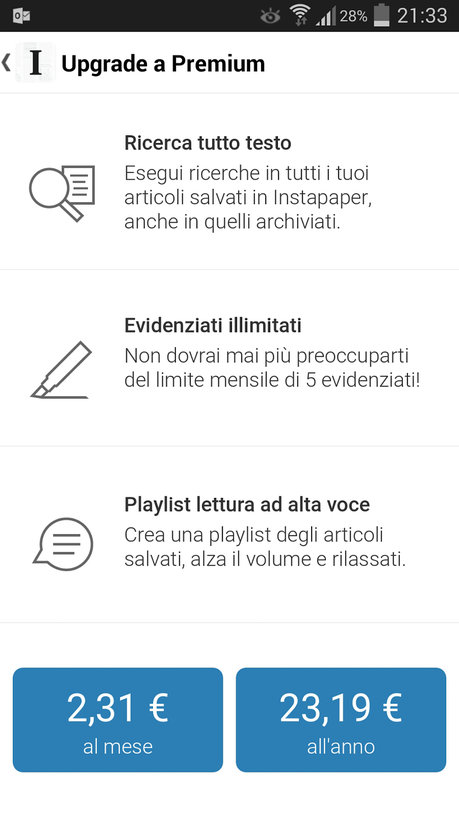 Instapaper per Android diventa gratuita!