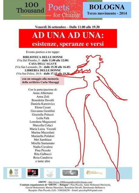 ad una ad una, 100th poets for change, il golem femmina 