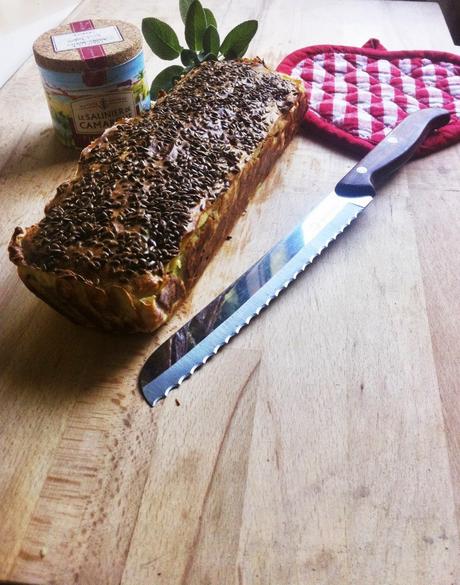 Plumcake salato ai cereali con porri e salvia