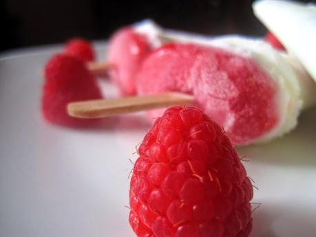 Ghiaccioli di yogurt e lamponi - Raspberries and yogurt Ice Pops