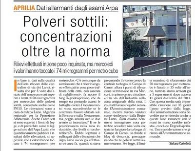 Polveri sottili: Se ne accorge anche il comune, ma...