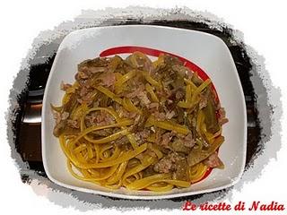 Linguine allo Zafferano con Carciofi e Prosciutto Cotto