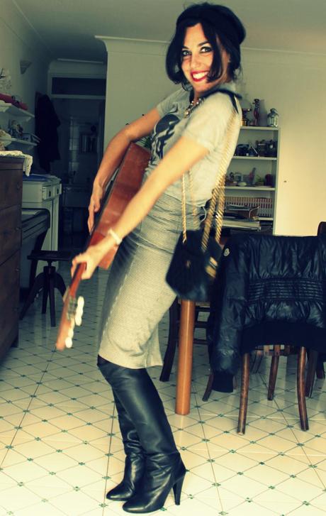 playing with chanel and guitar