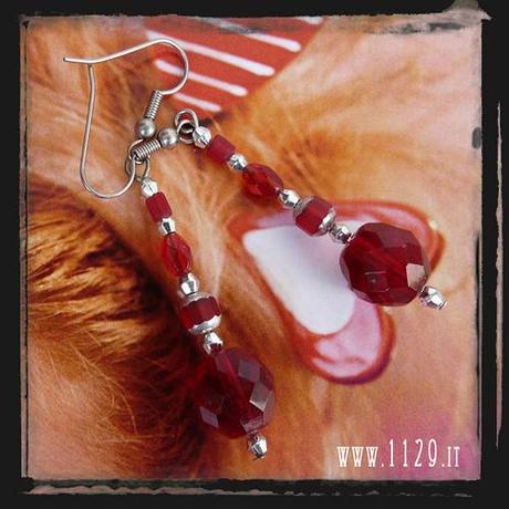 MBBARO orecchini rossi perle barocche red crystal earrings