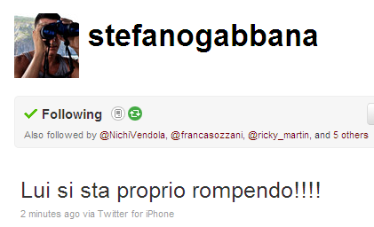 Stefano Gabbana che commenta Sanremo su Twitter non ha prezzo!