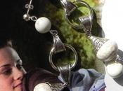 Eclissi luna Orecchini turchese bianco