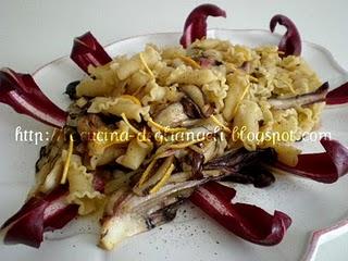 Gigli ricci con radicchio marinato all' arancia