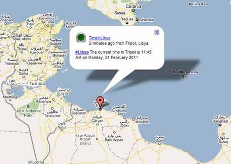 Libia Egitto Bahrein Iran: un’altra mappa della rivolta animata da Twitter