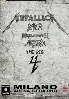 The Big 4 - Sbarcano in Italia il 6 luglio 2011 (Metallica, Slayer, Megadeth e Anthrax)
