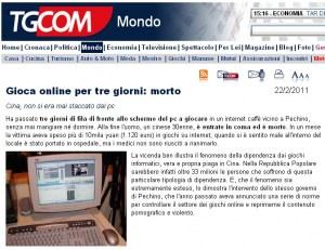 Gioca online per tre giorni: morto