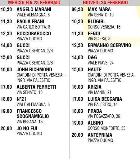 calendario milano moda donna 1