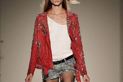 Balmain red studded leather jacket ....