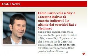 Fabio Fazio a Sky. Salta Caterina Balivo a Mediaset