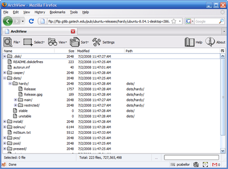 Visualizzare l'anteprima di un archivio zip a rar prima di scaricarlo