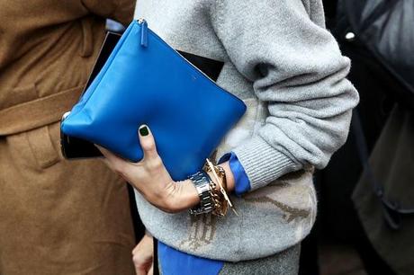 In the Street...Electric Blue...Woman Fashion Week, Milan