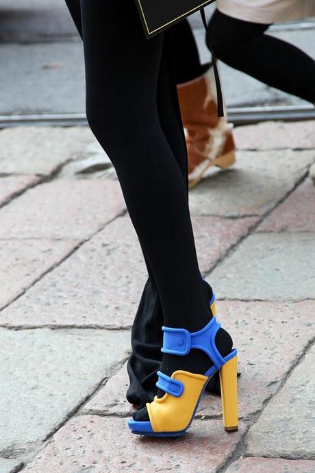 In the Street...Electric Blue...Woman Fashion Week, Milan