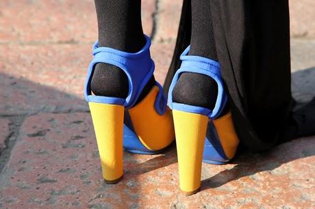 In the Street...Electric Blue...Woman Fashion Week, Milan