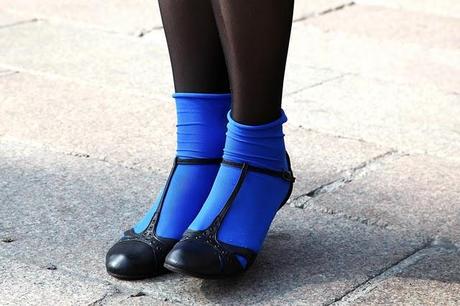 In the Street...Electric Blue...Woman Fashion Week, Milan