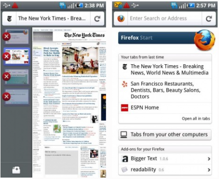 Mozilla Firefox passa alla beta 4 su Android
