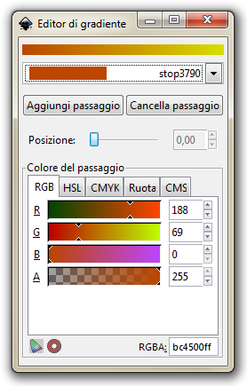 Impostiamo la sfumatura