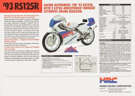 Vintage Brochures: Honda RS 125R & RS 250R 1993
