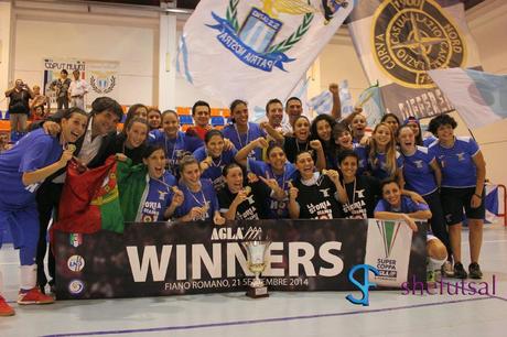 La Lazio calcio a 5 femminile premiata con la Supercoppa 2014