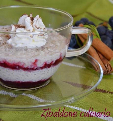 Arroz con leche alla gelatina di uva fragola