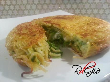 Frittata di Spaghetti con cuore filante di Zucchine