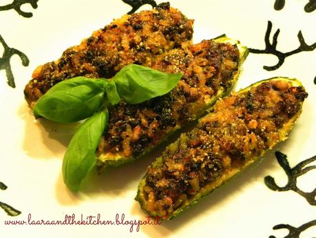 ZUCCHINE FARCITE VEGETARIANE (Vegetable marrow farci)