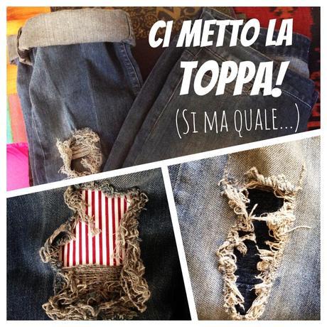 Volevo un paio di boyfriend.. ma li trovo solo strapponi! Work in progress... il jeans l'ho trovato su una bancarella del mercato (MAx &Co portato via per 5€..son soddisfazioni) e adesso mancano solo le toppe!