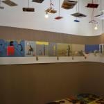 Allestimento della mostra di Guido Scarabottolo