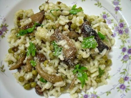 RISOTTO FUNGHI E PISELLI