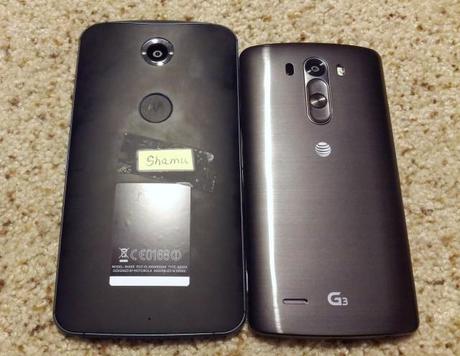 Nexus 6 fotografato a fianco a LG G3