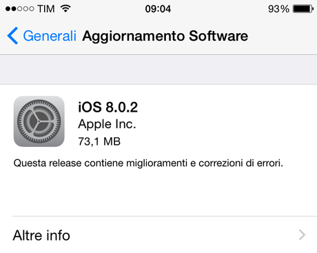 Apple rilascia iOS 8.0.2 per risolvere molti bug