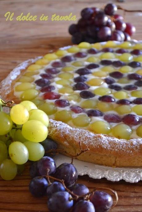 Crostata crema al limone ed uva