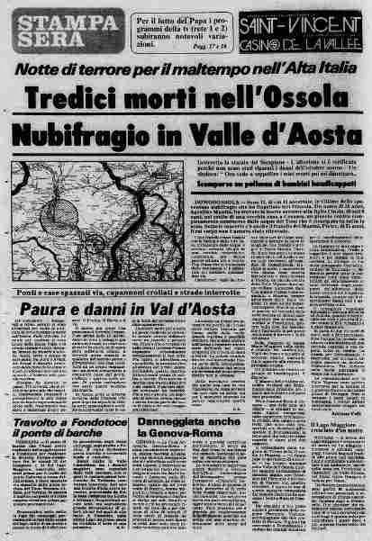 La tragedia del 1978 in Ossola raccontata da un sopravvissuto.