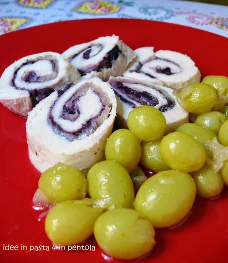 Involtini di Pollo con Radicchio Rosso e Uva Bianca