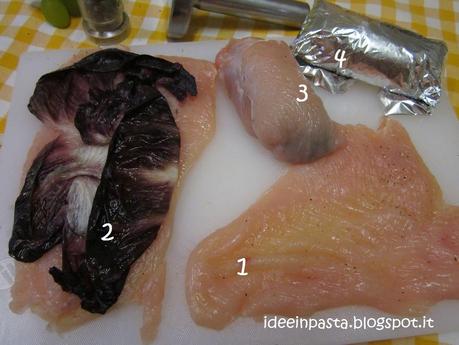 Involtini di Pollo con Radicchio Rosso e Uva Bianca