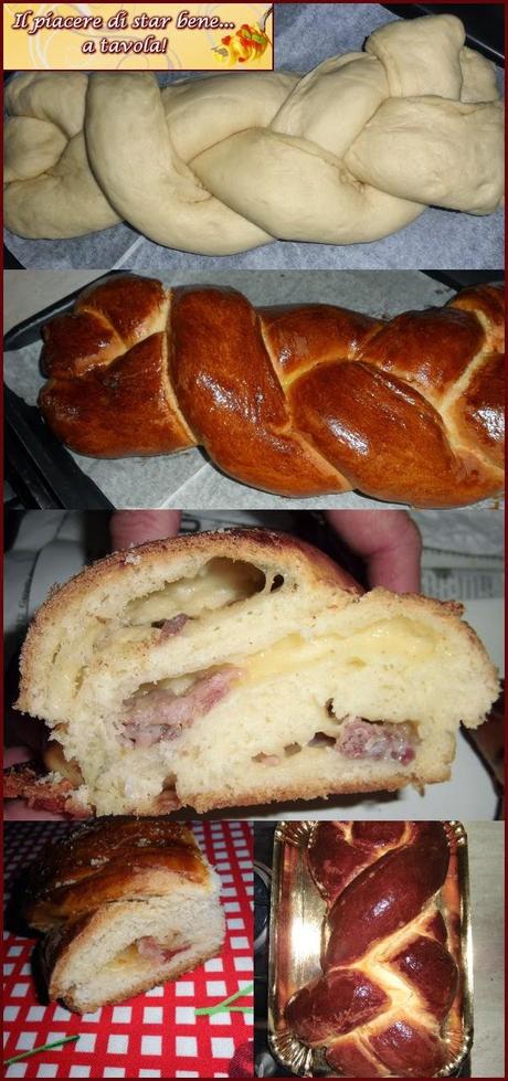 Treccia di pan brioche ripiena (salata)