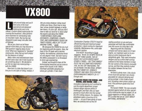 Vintage Brochures: Suzuki VX 800 1991 (Usa)