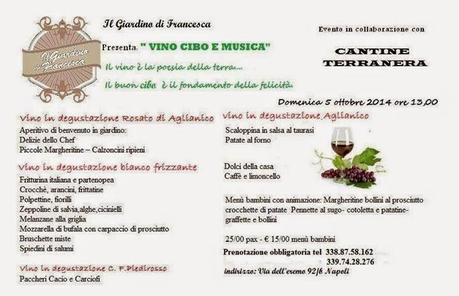 Vino Cibo e Musica......con Cantine Terranera Domenica 5 Ottobre 2014