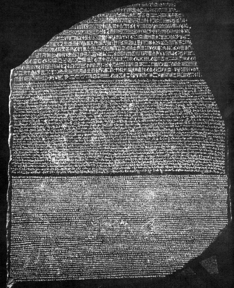 Champollion, i geroglifici e la Stele di Rosetta.