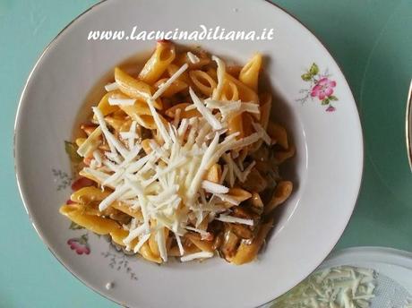 Mezze penne con Pancetta, Zucchine e Gorgonzola