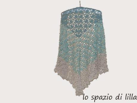 IRIDE scialle crochet in cotone con spilla / IRIDE crochet cotton shawl with brooch