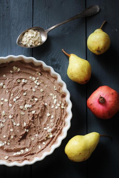 FROLLA MONTATA AL CACAO CON FIOCCHI DI AVENA, PERE E MELAGRANA...ODE AD UN PADRE & SALUTI