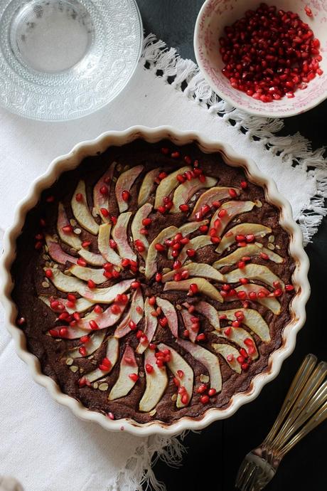 FROLLA MONTATA AL CACAO CON FIOCCHI DI AVENA, PERE E MELAGRANA...ODE AD UN PADRE & SALUTI