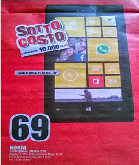 Sotto costo da Media World il Lumia 520 a 69€
