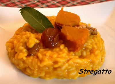 Risotto con zucca e mostarda di castagne