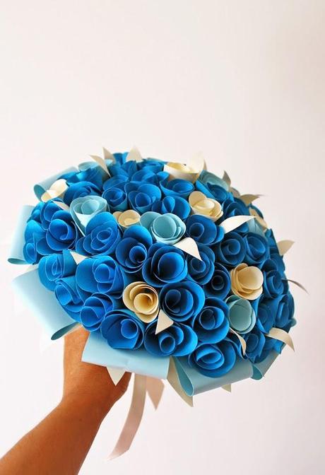 Paper roses bridal bouquet