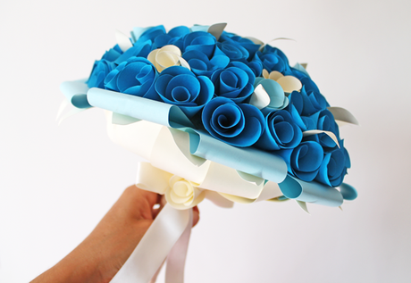 Paper roses bridal bouquet